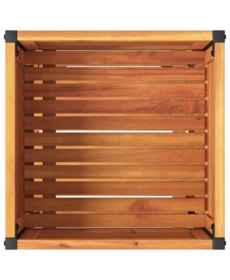 Garden Planter Brown Solid Acacia wood, Powder-coated steel Medium