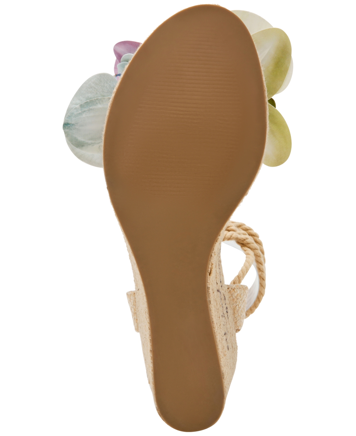 Steve Madden Women's Petal Floral Lace-up Wedge Sandals In Natural Raffia