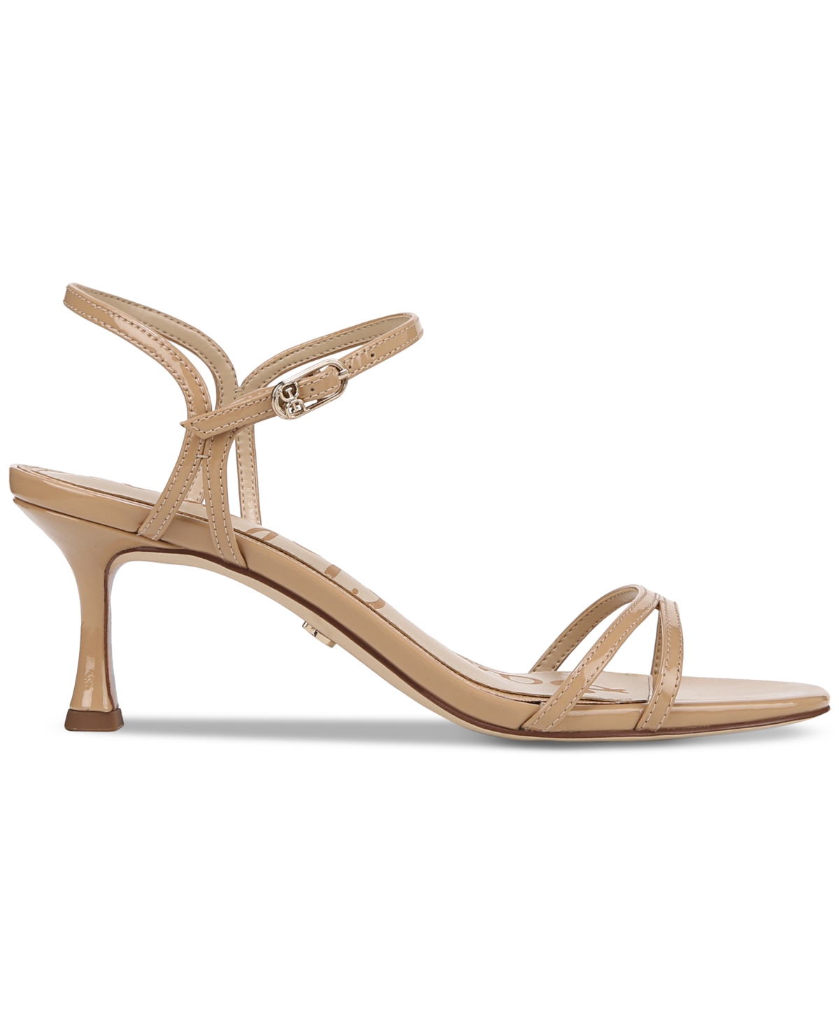 Sam Edelman Presley Strappy Sandal In Sienna Tan Patent Leather