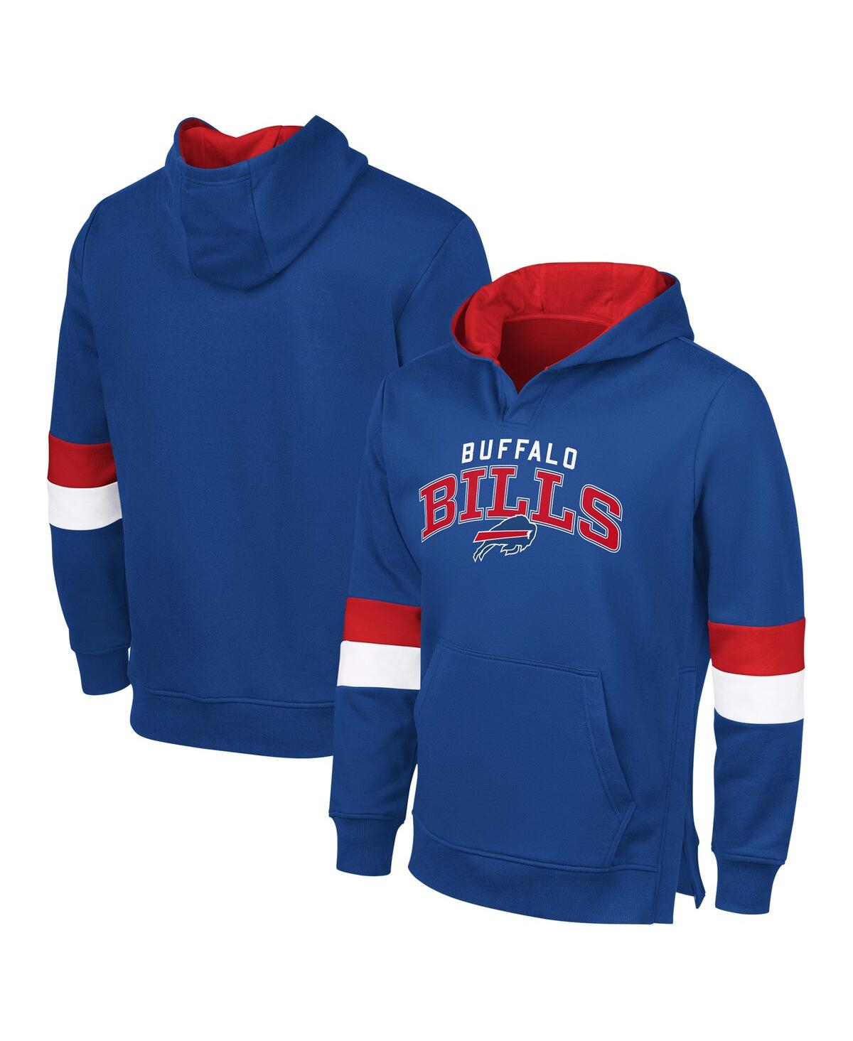 Shop G-iii Sports By Carl Banks Men's Buffalo Bills Adaptive Faceoff Pullover Hoodie In Royal,red