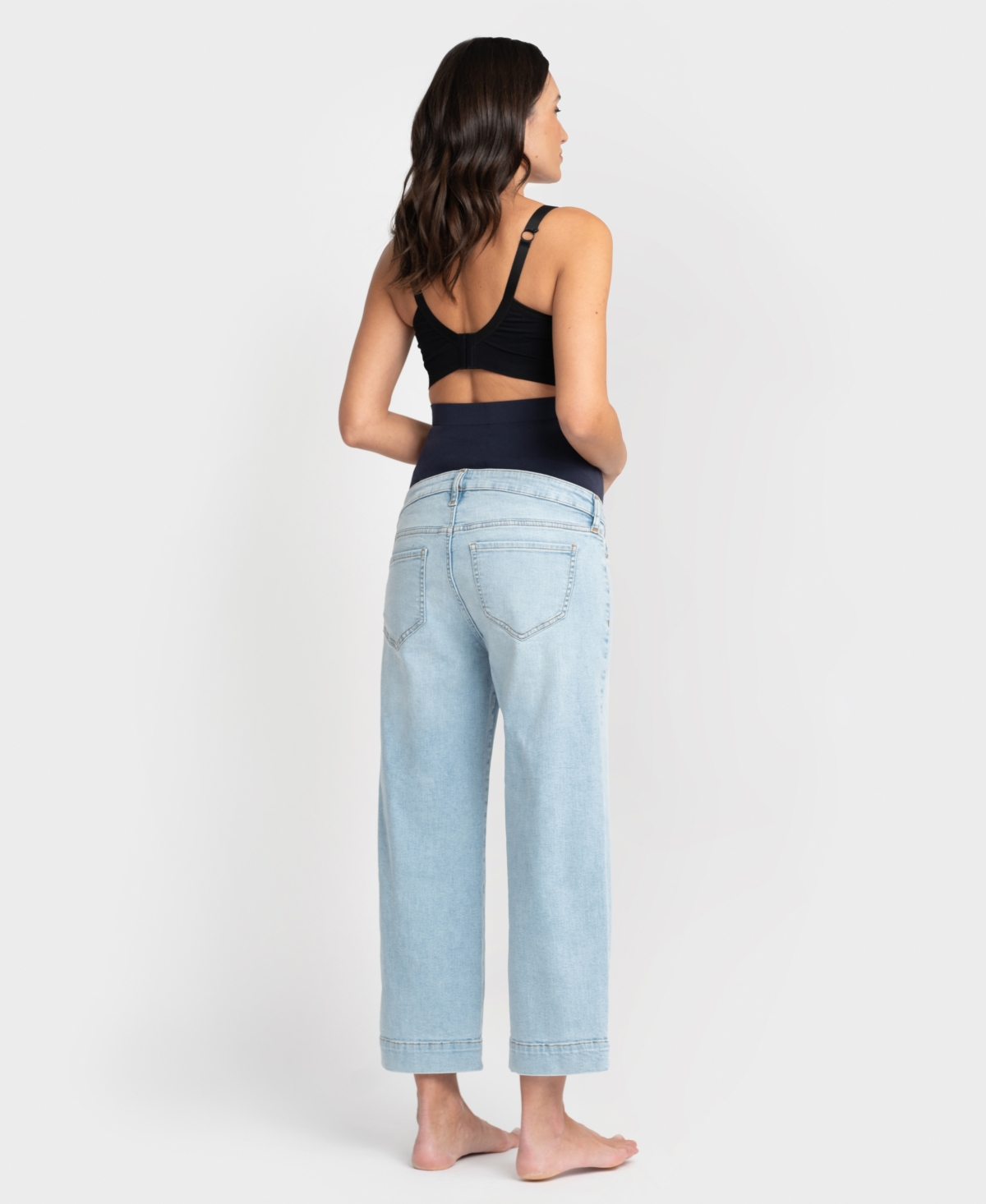 Shop Seraphine Women's Maternity Cropped Jeans In Light Vintage