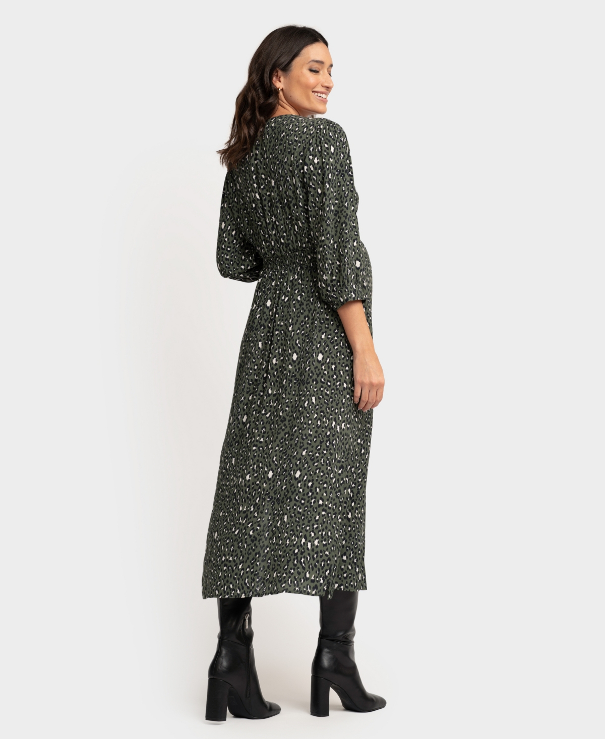 Shop Seraphine Women's Maternity Animal Print Midi Dress