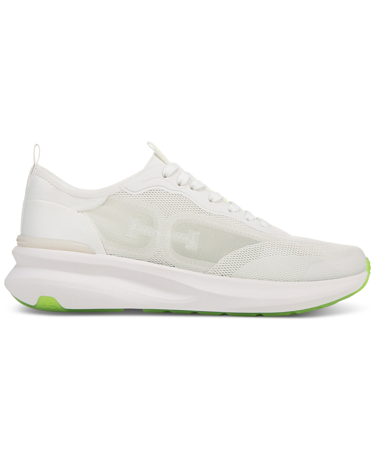 Shop Sam Edelman Women's Sarita Mesh Lace-up Sneakers In White Mesh Fabric