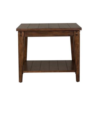 1 PC  cathedral oak veneers Square Lamp Table