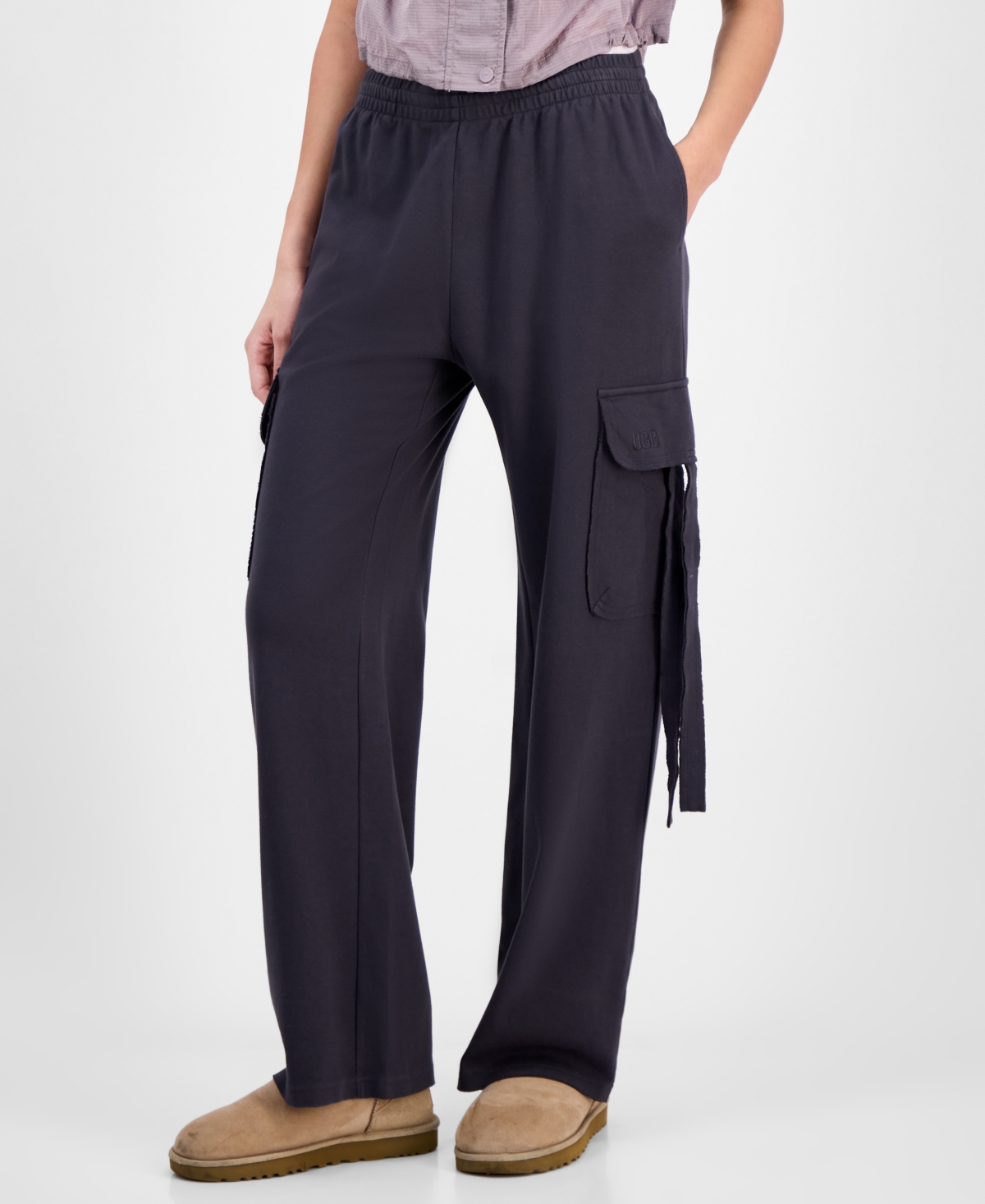 Shop Ugg Women's Mid-rise Wide-leg Ophira Pants In Ink