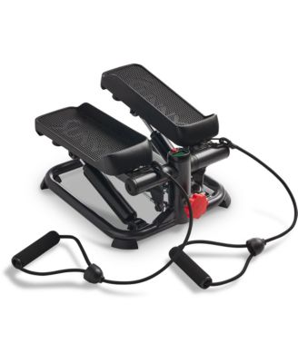 Total Body Smart 2-in-1 Stepper Machine, Total Body Workout, Adjustable Hydraulic, LCD Monitor, Resistance Bands, Non-Slip Pedals with Optional Smart SunnyFit App