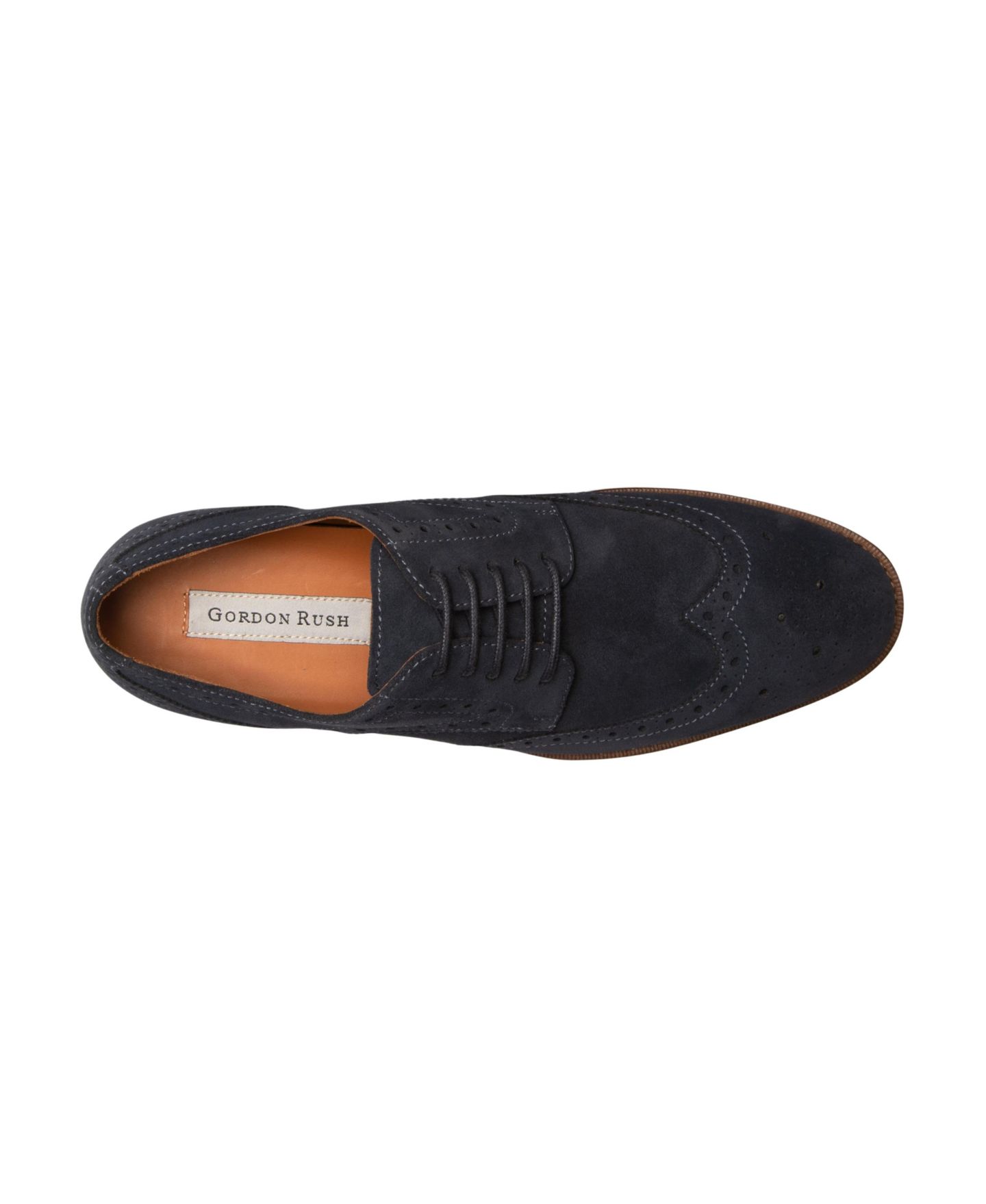 Мужское платье Gordon Rush Concord Dress Casual Lace-Up Wingtip Leather Shoes, цвет: Тёмно-синий замшевый — фото 2