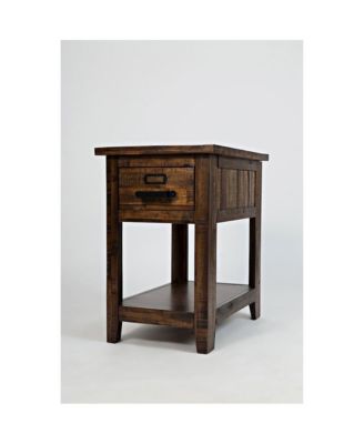 1Pc Cannon Valley Distressed Solid Wood Industrial One Drawer Chairside Table