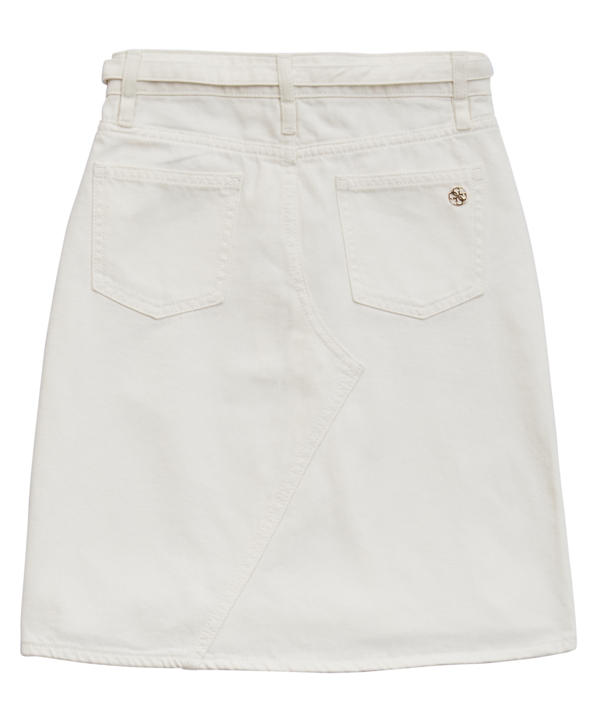 Shop Guess Big Girls Bull Denim Midi Skirt In White