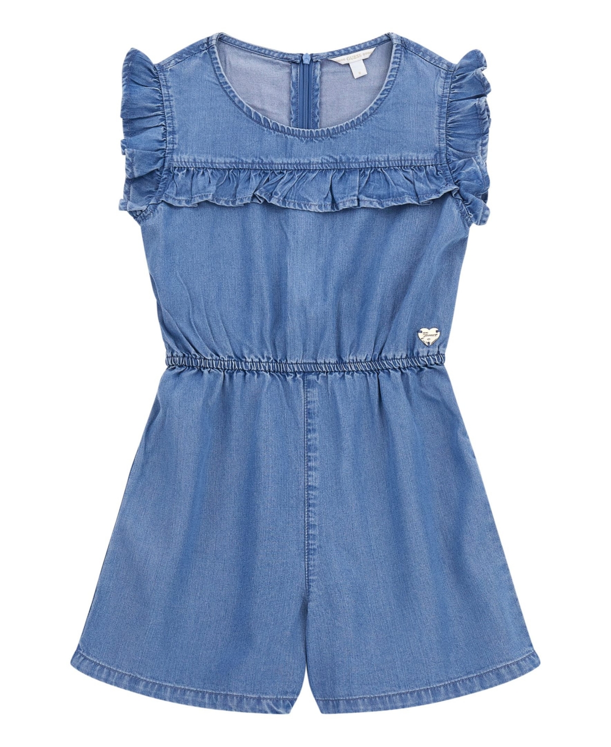 GUESS BIG GIRLS DENIM SHORT SLEEVE ROMPER 
