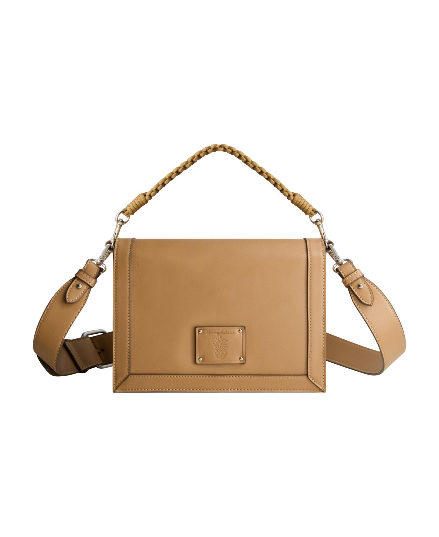 Женская сумка Tommy Bahama Debossed Logo Flat Messenger, цвет: Рыжевато-коричневый — фото 1