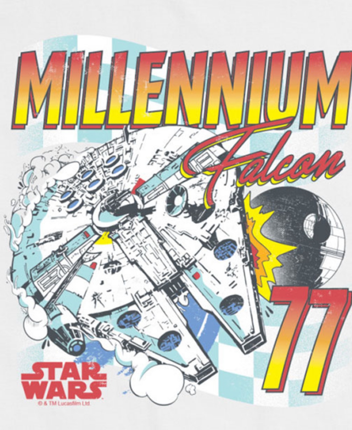 Airwaves Men's Star Wars Millennium Falcon Short Sleeve T-shirt In White