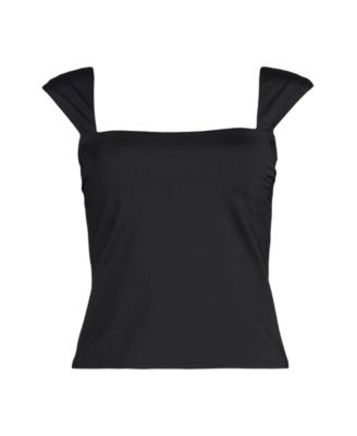 Women's D-Cup Square Neck Underwire Tankini Top