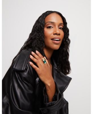 Rectangular Shaped Crystal Ring