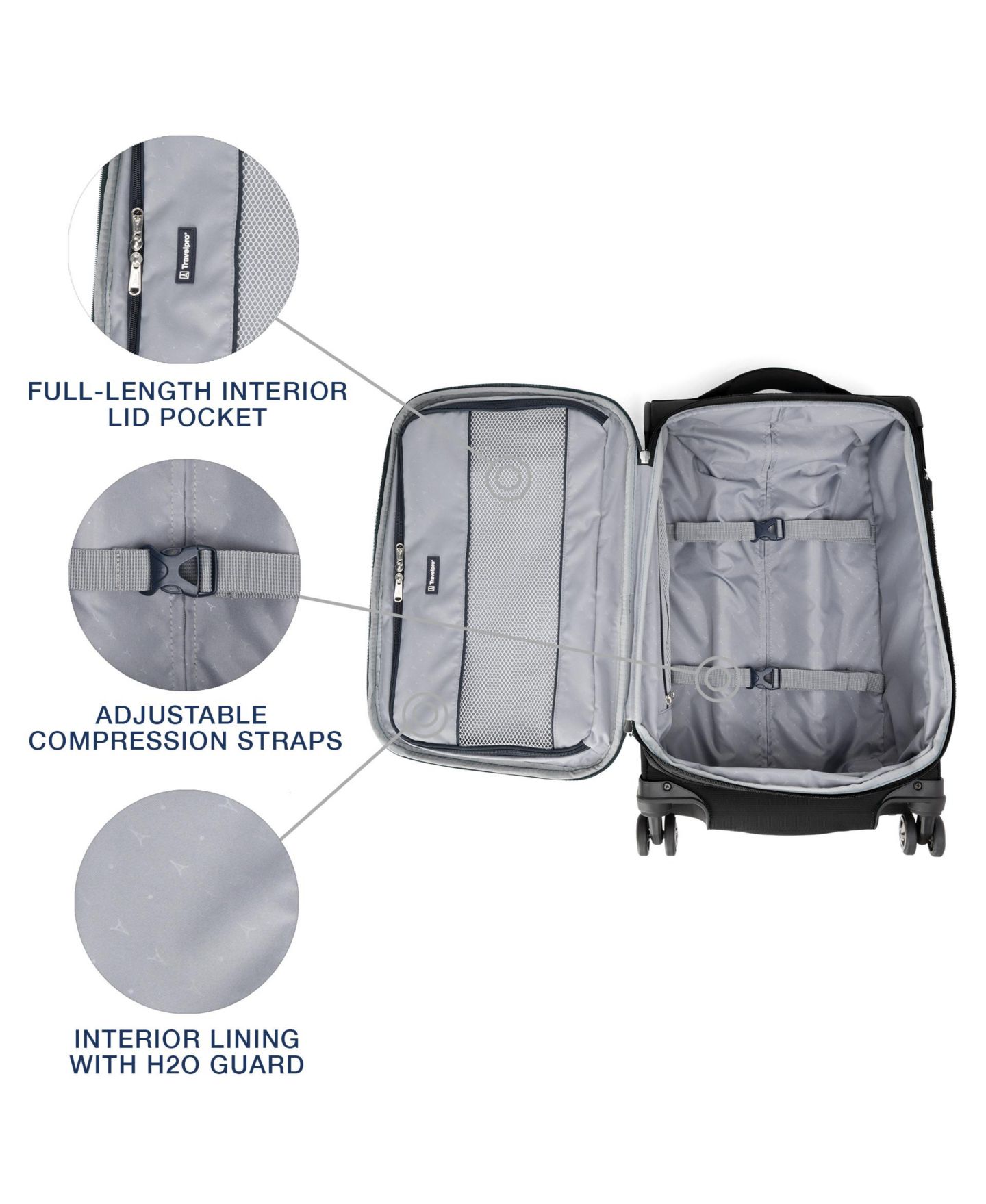 Чемодан Travelpro WalkAbout 7 Carry-on Softside Spinner, цвет: Чёрный — фото 11