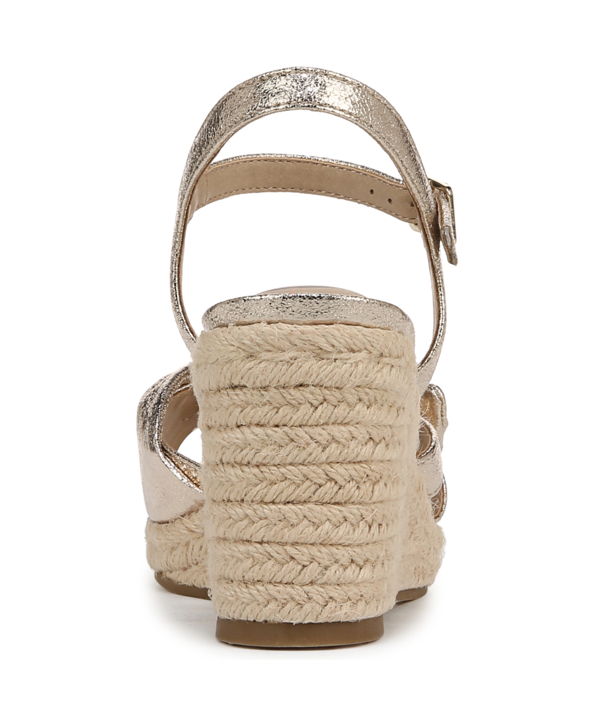 Shop Lifestride Women's Tahlia Open Roundtoe Espadrille Wedge Sandals In Platino Gold Faux Leather