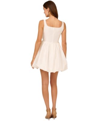 Adrianna Papell Women's Square-Neck Beaded Bubble-Hem Dress