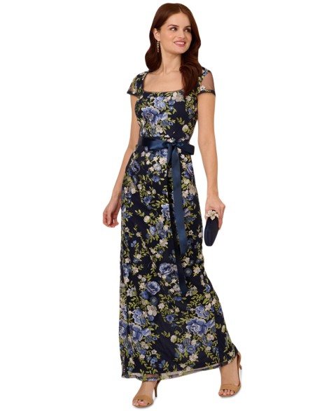 Женские платья Adrianna Papell Women's Cascading Floral Sheath Gown