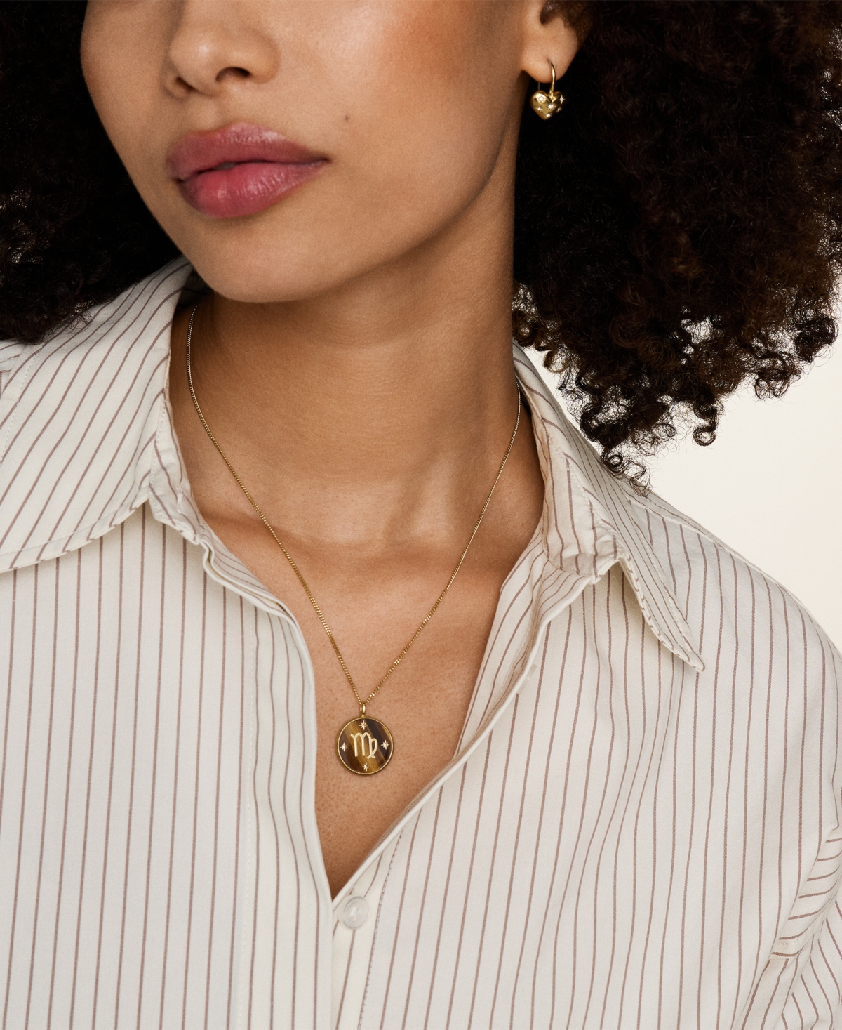 Fossil Written In The Stars Zodiac Pendant Necklace In Virgo