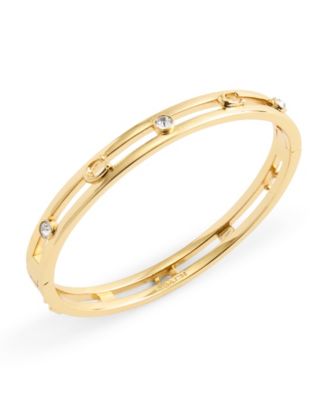 Faux Stone Signature C Open Bangle Bracelet