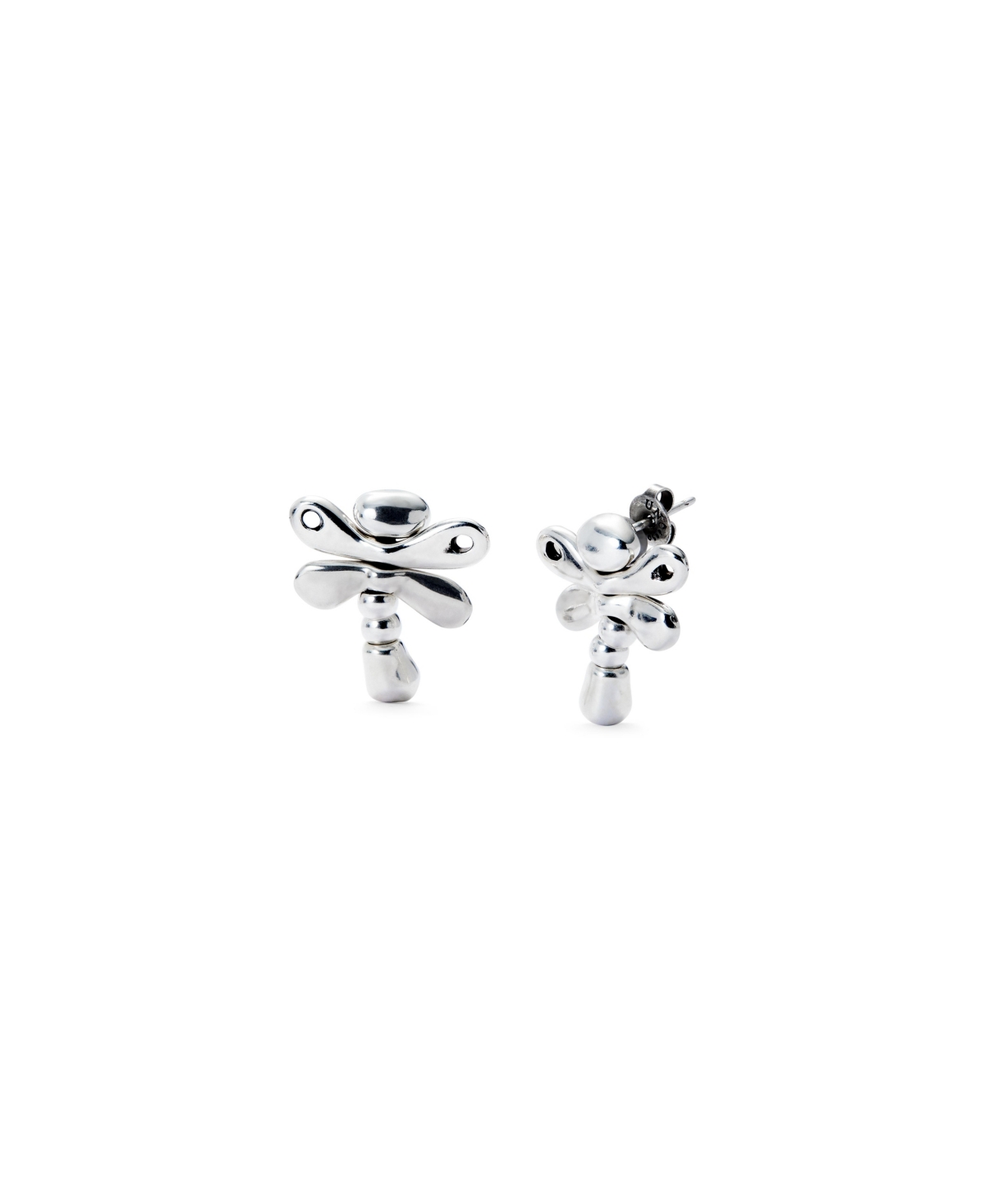 UNOde50 Sterling Silver Plated Dragonfly Earrings - Silver