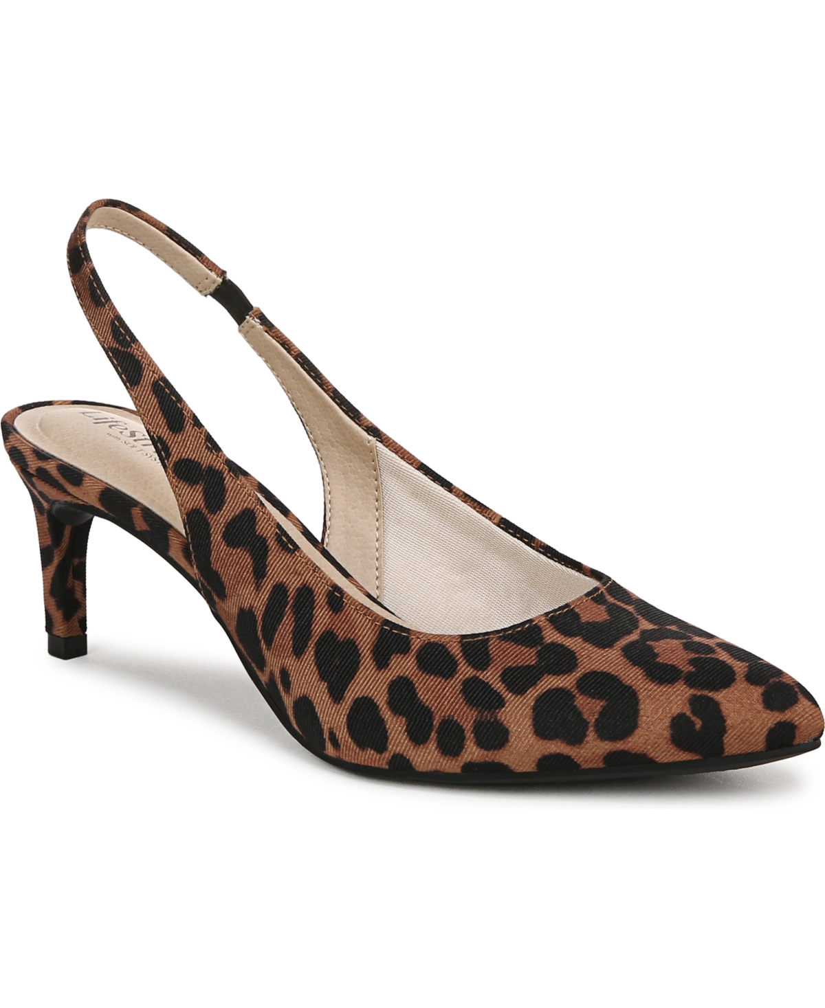 Shop Lifestride Women's Annalise Pointed Toe Slingback Pumps In Brown Multi Microfiber