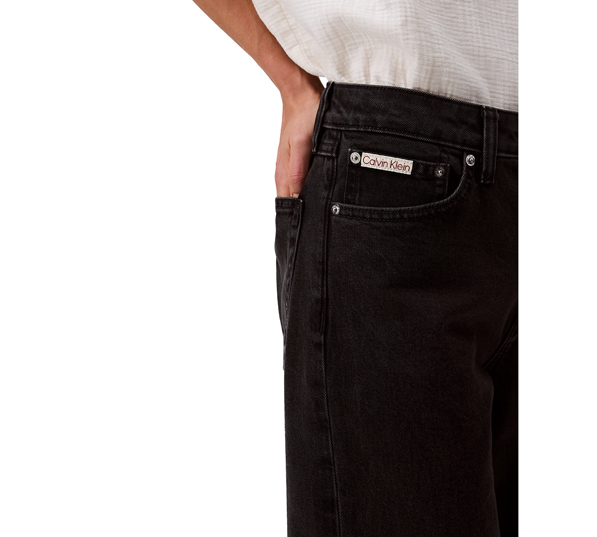 Calvin Klein Jeans Est.1978 Women's 90s Straight-leg Stretch Jeans In Ck Essential Black