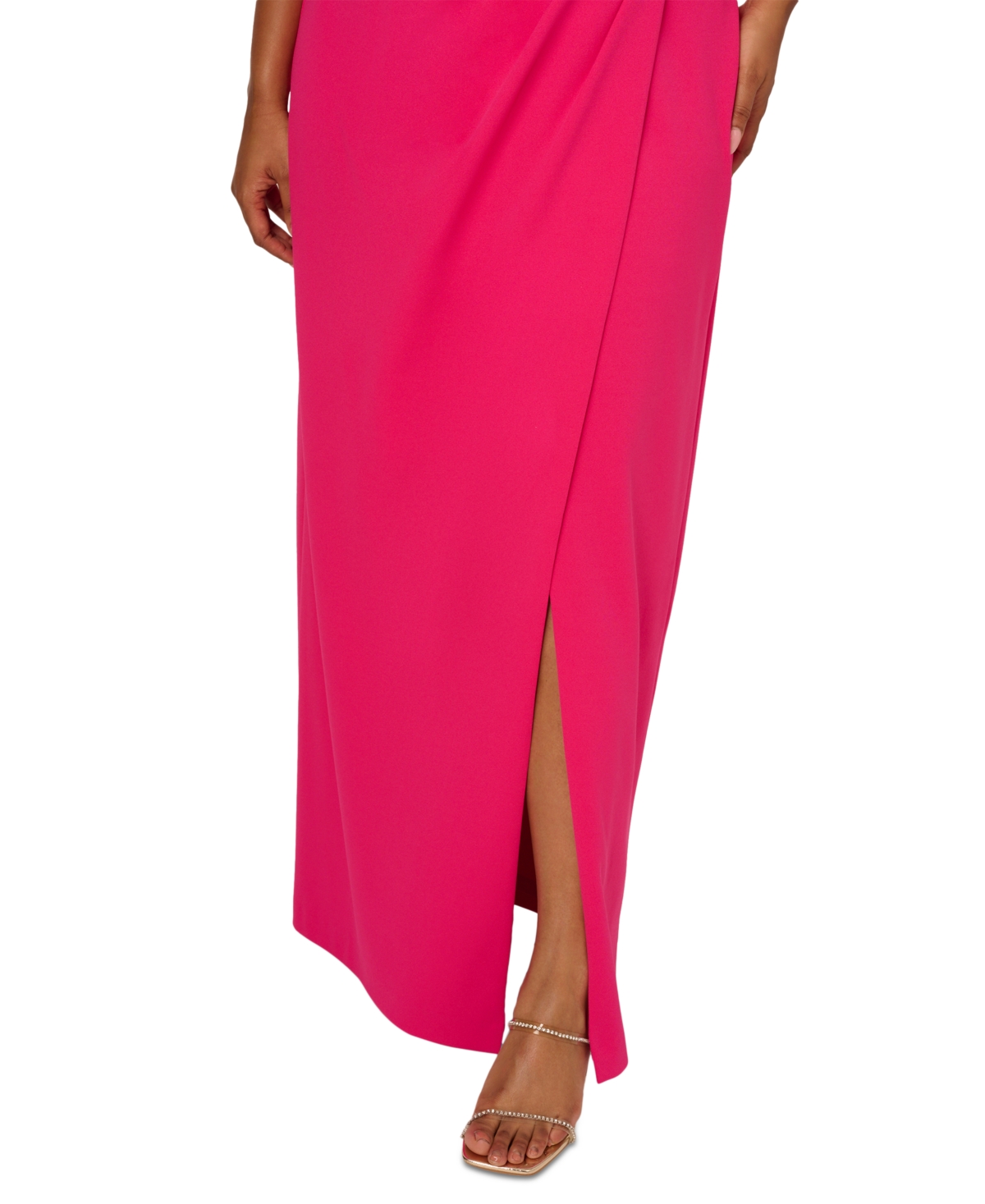 Aidan By Adrianna Papell Plus Size Embellished Crepe Gown In Geranium