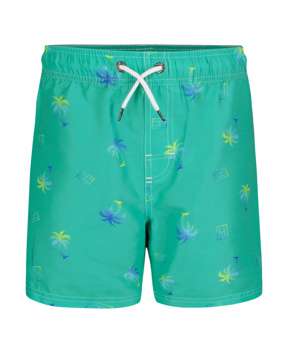 Tommy Hilfiger Big Boys Palm Swim Trunk In Aqua Green