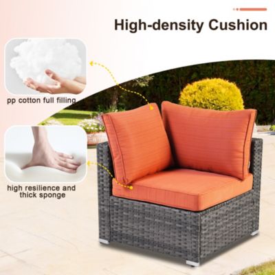 7-Piece Patio Furniture Outdoor Sofa Sets with New Wicker,Cushions and Coffee Table Suitable For patio, garden, backyard, yard and balcony,Navy Blue