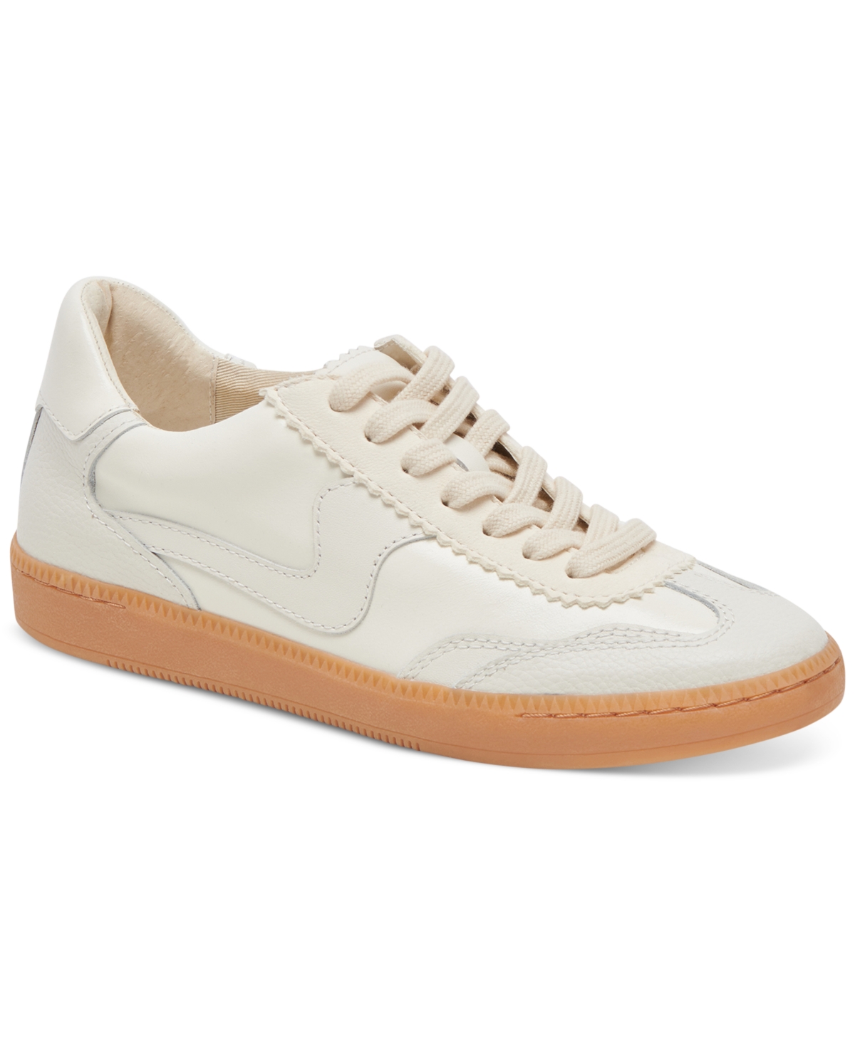 Dolce Vita Notice Lace Trim Sneaker In White Leather