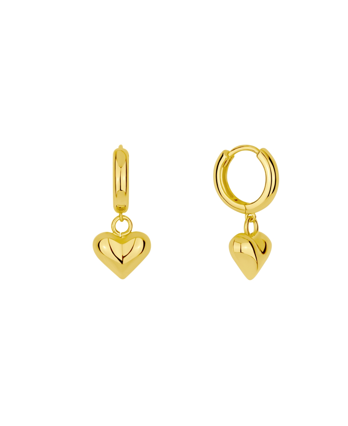 And Now This Silver And Gold Heart Drop Hoop Earrings In Gold