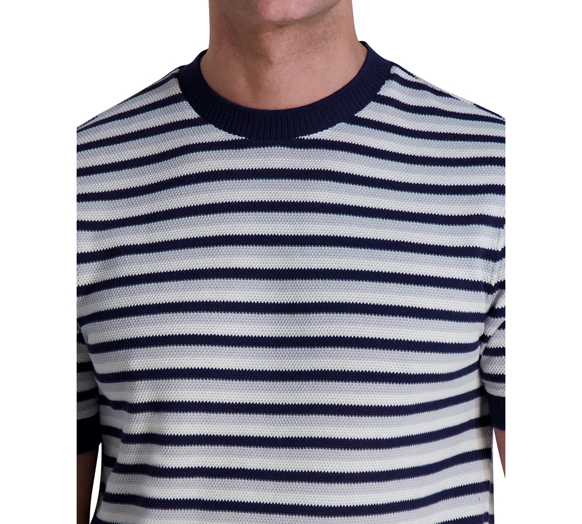 Karl Lagerfeld Men's Slim Fit Short Sleeve Crewneck Striped T-shirt In Multi