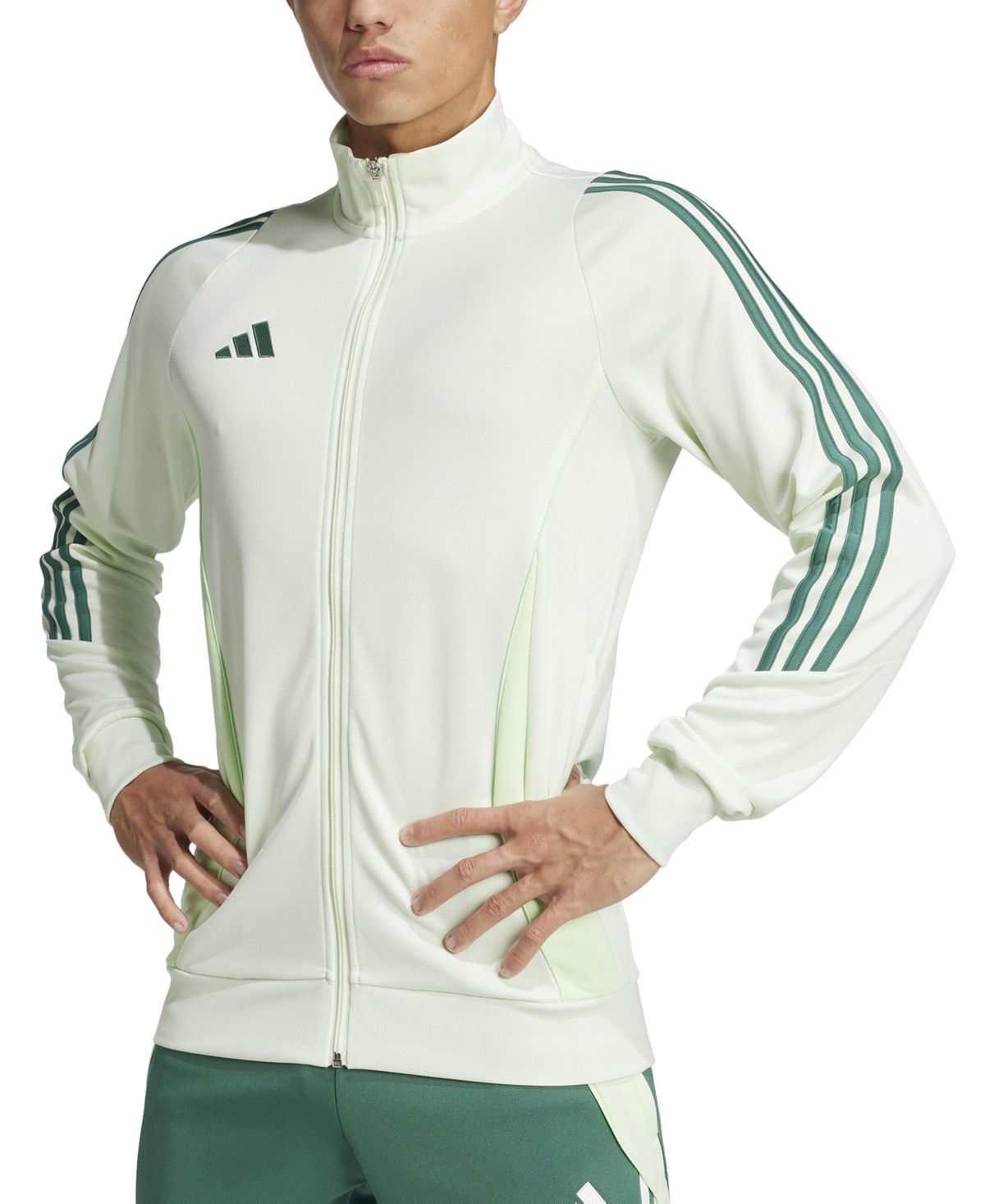 adidas Men's Tiro 24 Slim-Fit Performance 3-Stripes Track Jacket - Grnmis/tec