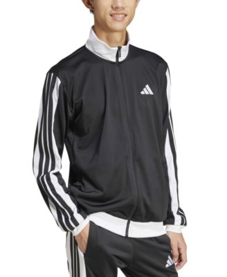 Men's Regular-Fit 3-Stripes Colorblocked Tricot Track Jacket