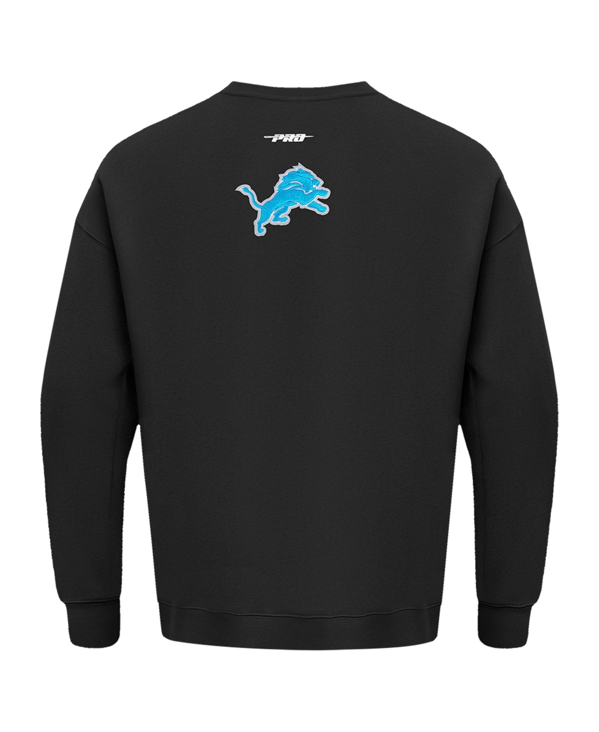 PRO STANDARD MEN'S BLACK DETROIT LIONS TURN IT UP DROP SHOULDER PULLOVER SWEATSHIRT 