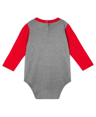 Baby Boys and Girls Scarlet Ohio State Buckeyes Double Up Long Sleeve Bodysuit Pant Set