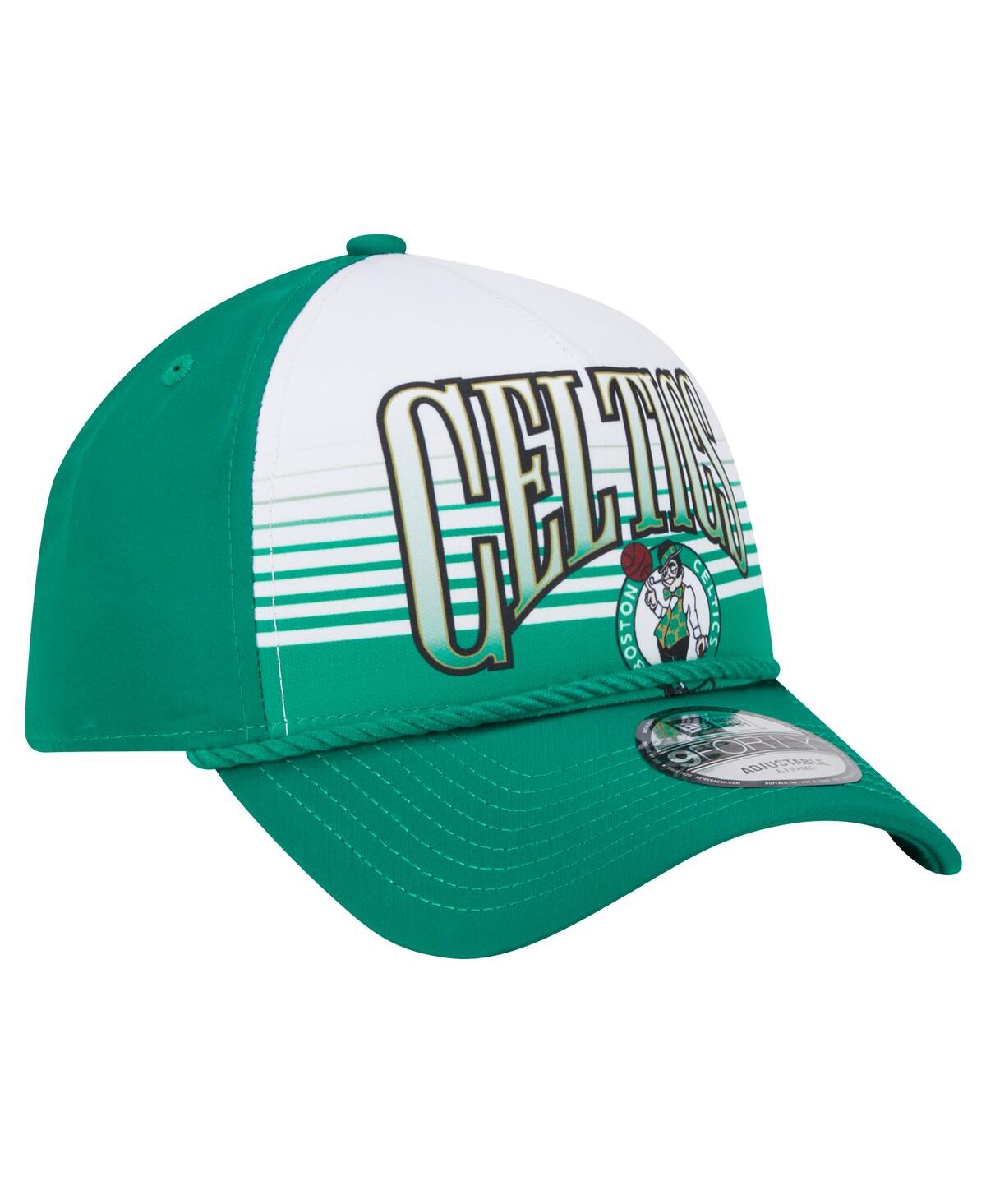 New Era Men's Kelly Green Boston Celtics Throwback Gradient A-frame 9forty Adjustable Hat In Kelly Green