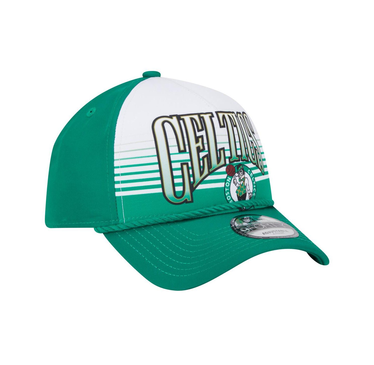 Men's Kelly Green Boston Celtics Throwback Gradient A-Frame 9FORTY Adjustable Hat