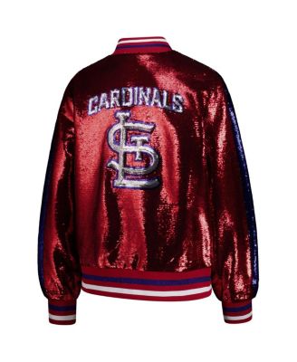 Women's Red St. Louis Cardinals Sequin Full-Zip Bomber Jacket