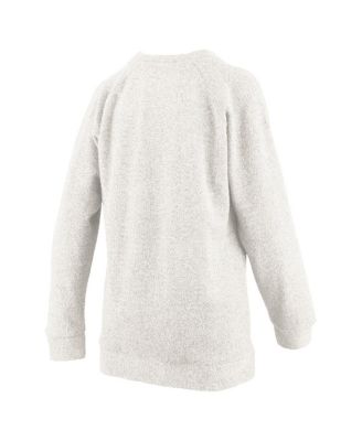 Women's Oatmeal Texas Longhorns Plus Size Comfy Cairo Terry Pullover Sweatshirt