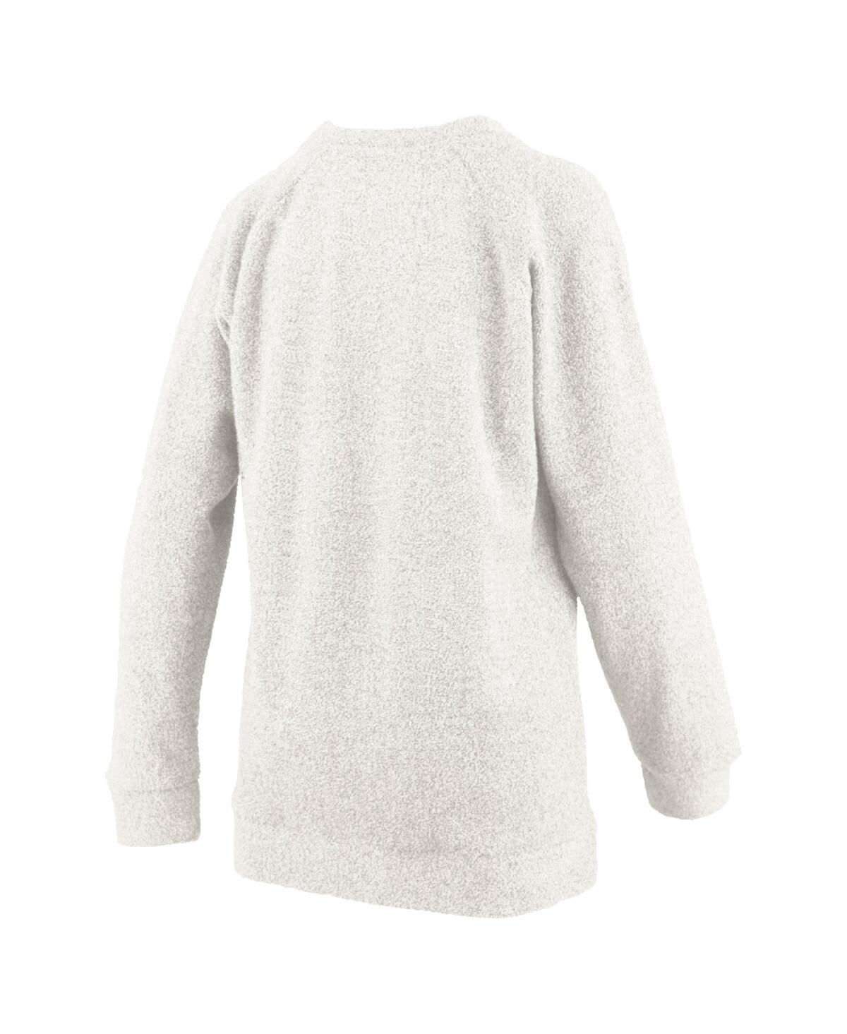 PRESSBOX WOMEN'S OATMEAL TEXAS LONGHORNS PLUS SIZE COMFY CAIRO TERRY PULLOVER SWEATSHIRT 