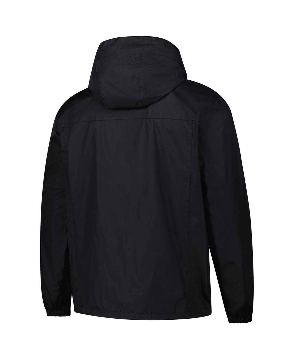 DUNBROOKE MEN'S BLACK NEW ORLEANS SAINTS TROPIC WATERPROOF PACKABLE FULL-ZIP HOODIE JACKET 