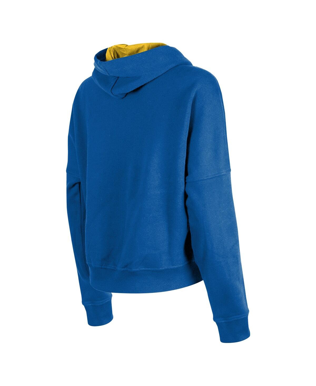 NEW ERA WOMEN'S ROYAL GOLDEN STATE WARRIORS BOXY PULLOVER HOODIE 