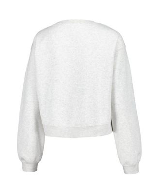 Women's Oatmeal Florida Gators Core Chenille Cropped Pullover Sweatshirt