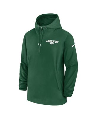 Men's Green New York Jets Sideline Half-Zip Hoodie