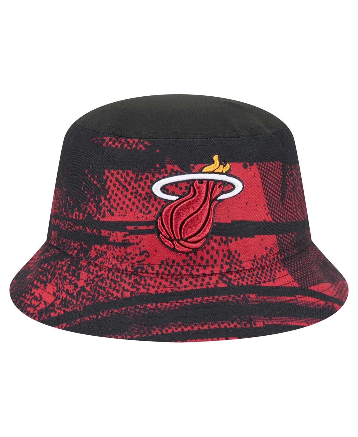 NEW ERA MEN'S BLACK/RED MIAMI HEAT TIP-OFF BUCKET HAT 