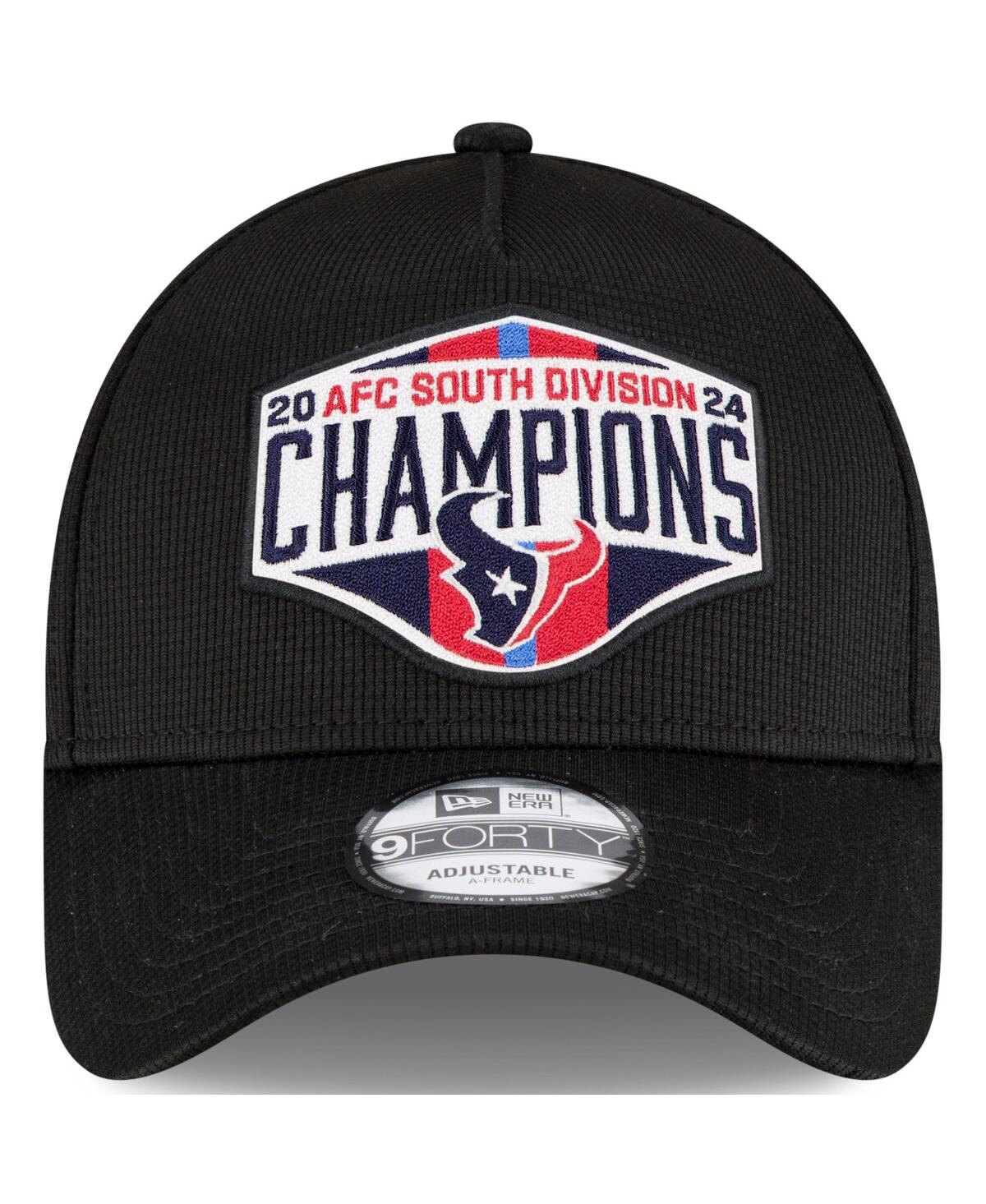 New Era Men's Black Houston Texans 2024 Afc South Division Champions Locker Room A-frame 9forty Adjustable H In Black