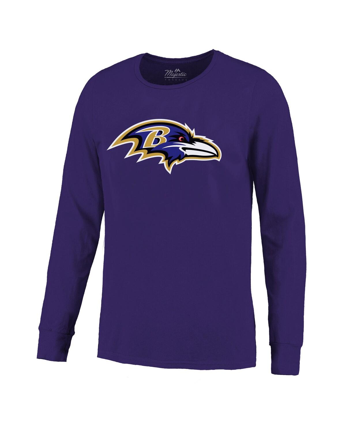 Majestic Men's Purple Derrick Henry Baltimore Ravens Name Number Long Sleeve T-shirt In Purple