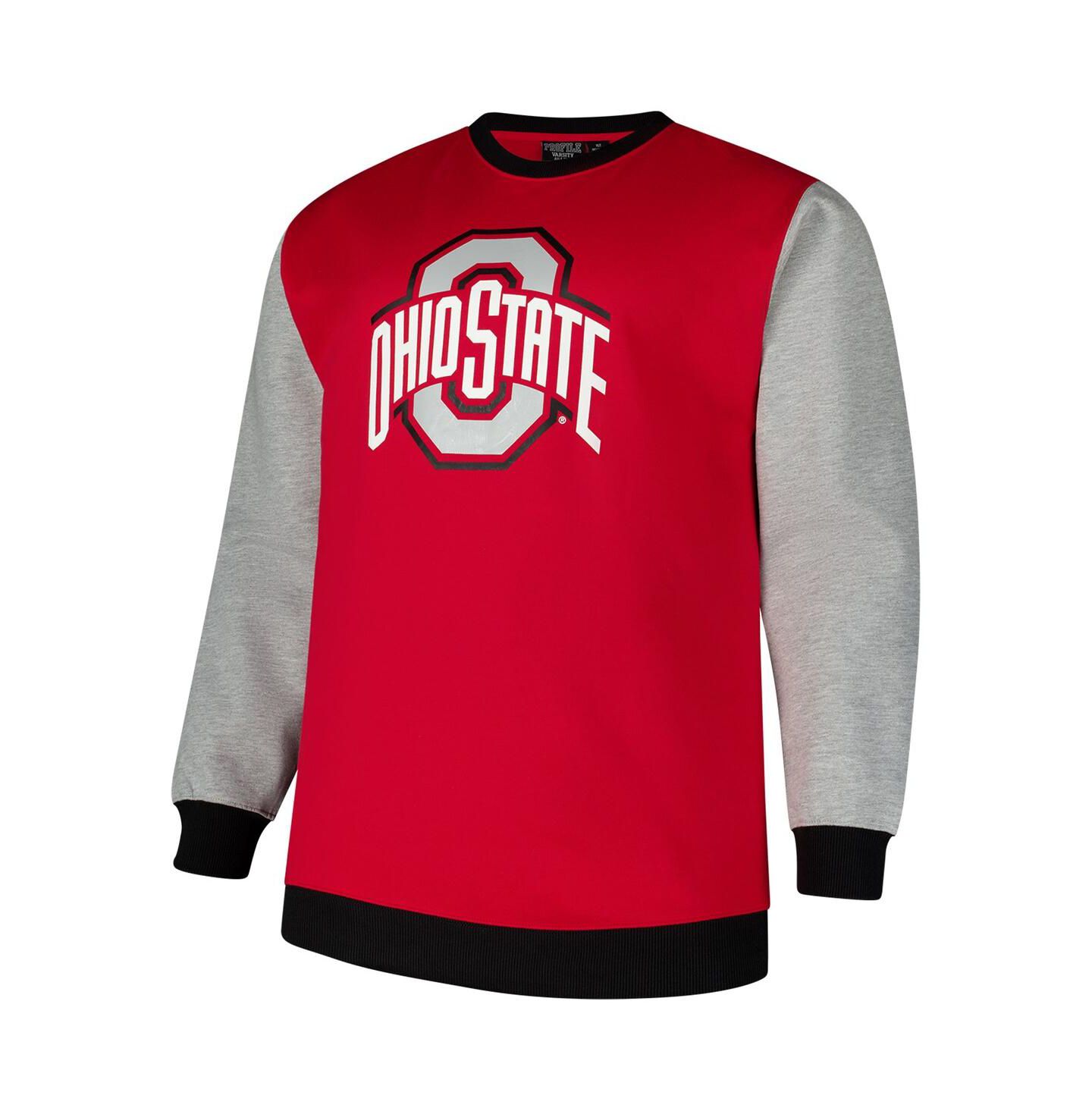 Мужская толстовка Fanatics Scarlet Ohio State Buckeyes Contrast Sleeve Large Chest Big & Tall Pullover — фото 3